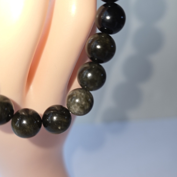 🐰SALE🐰 10mm Golden Obsidian Bracelet - Picture 9 of 14